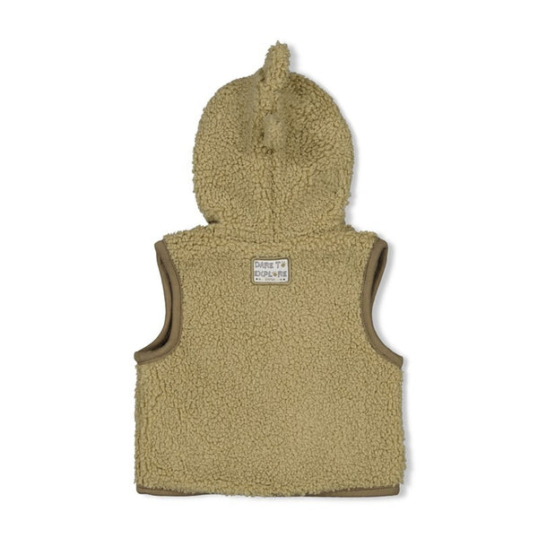 Feetje Bouclé bodywarmer met capuchon - Rawrsome Groen