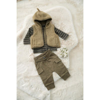 Feetje Bouclé bodywarmer met capuchon - Rawrsome Groen