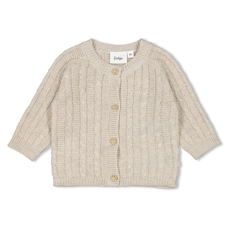 Feetje Vestje gebreid - The Knits Taupe melange