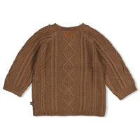 Feetje Vestje gebreid cable-knit - The Knits Bruin