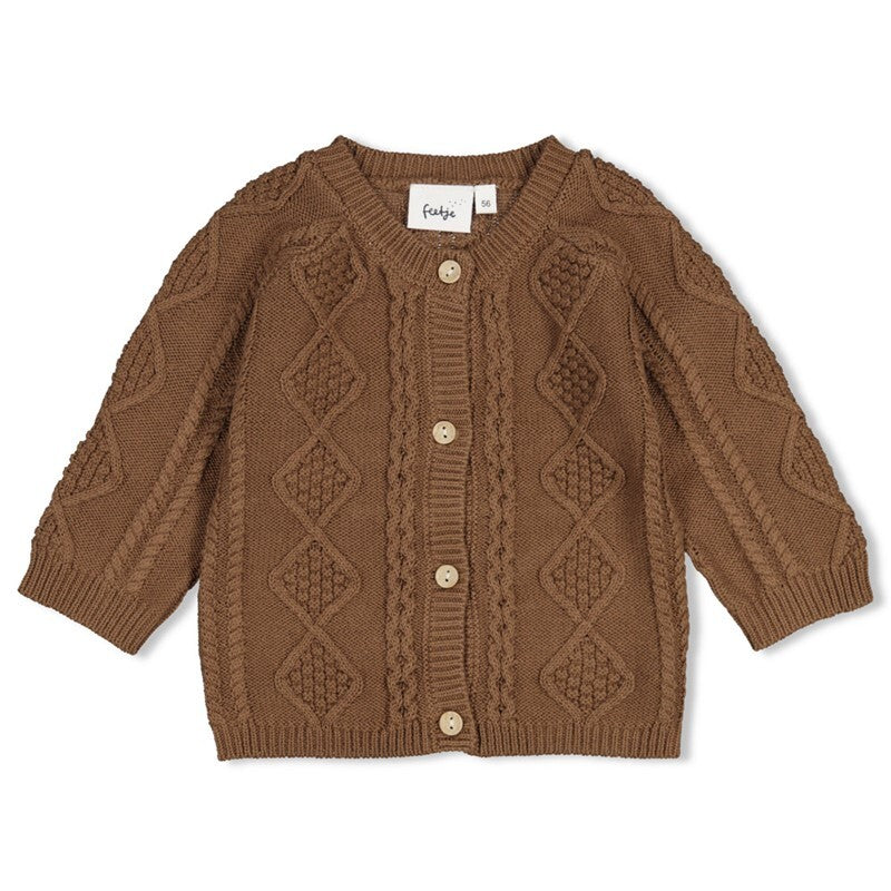 Feetje Vestje gebreid cable-knit - The Knits Bruin