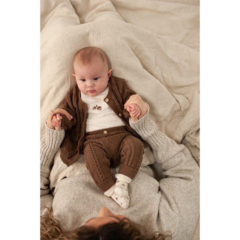 Feetje Vestje gebreid cable-knit - The Knits Bruin