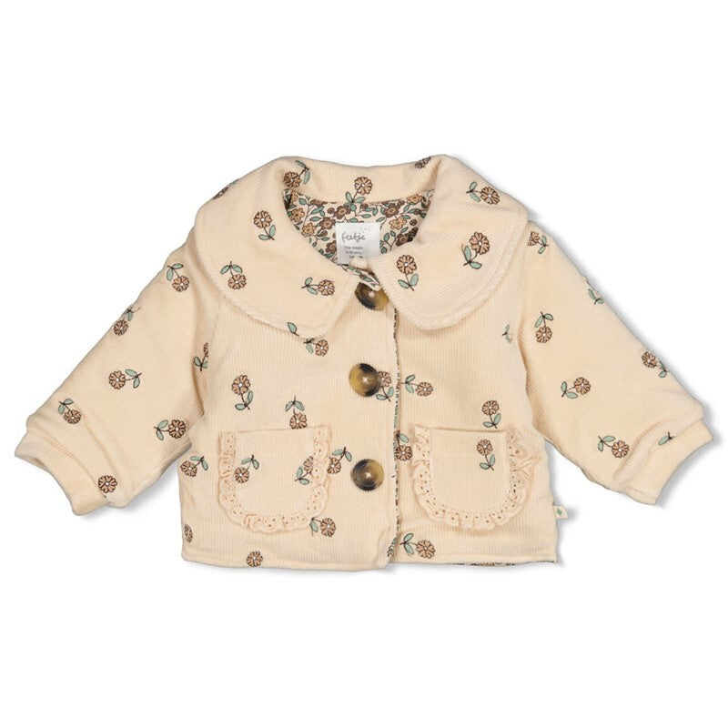 Jasje velours rib met borduursels - Lucky Bloombird