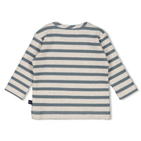 Feetje Longsleeve rib met streep - Let's Go! Petrol