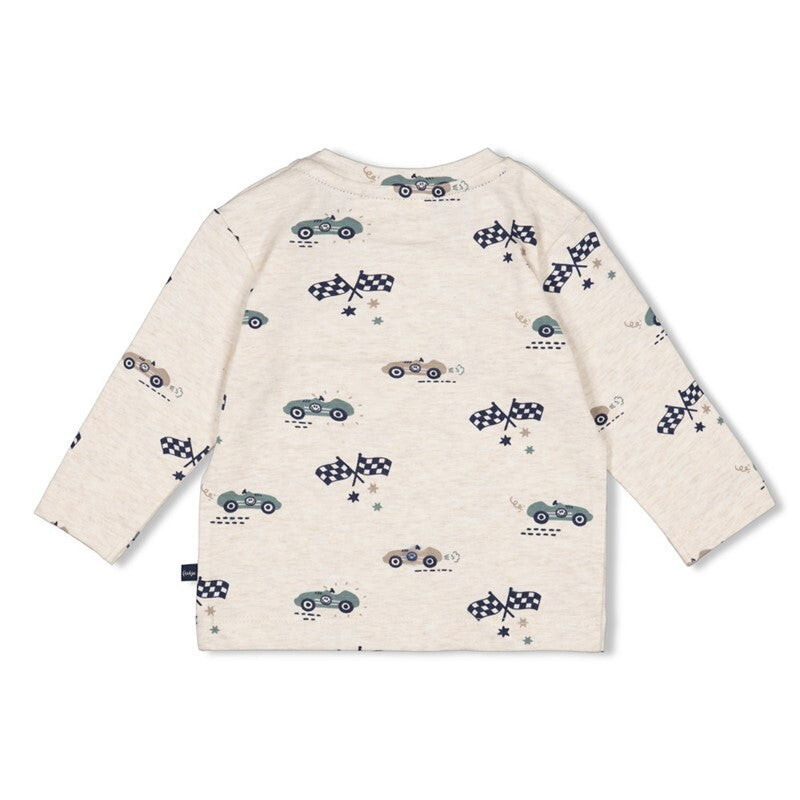 Feetje Longsleeve AOP - Let's Go! Offwhite melange