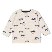 Feetje Longsleeve AOP - Let's Go! Offwhite melange
