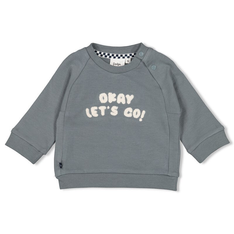 Feetje Sweater - Let's Go! Petrol