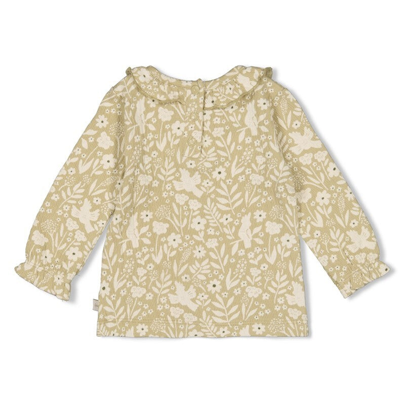 Longsleeve crinkle ruches AOP - Let Your Dreams Blossom