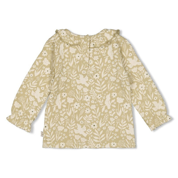 Longsleeve crinkle ruches AOP - Let Your Dreams Blossom