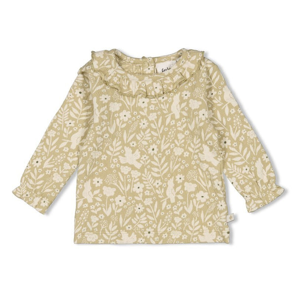 Longsleeve crinkle ruches AOP - Let Your Dreams Blossom