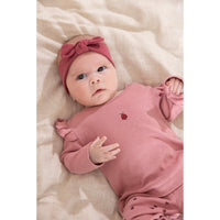 Feetje Longsleeve ajour rib - Ladybug Roze
