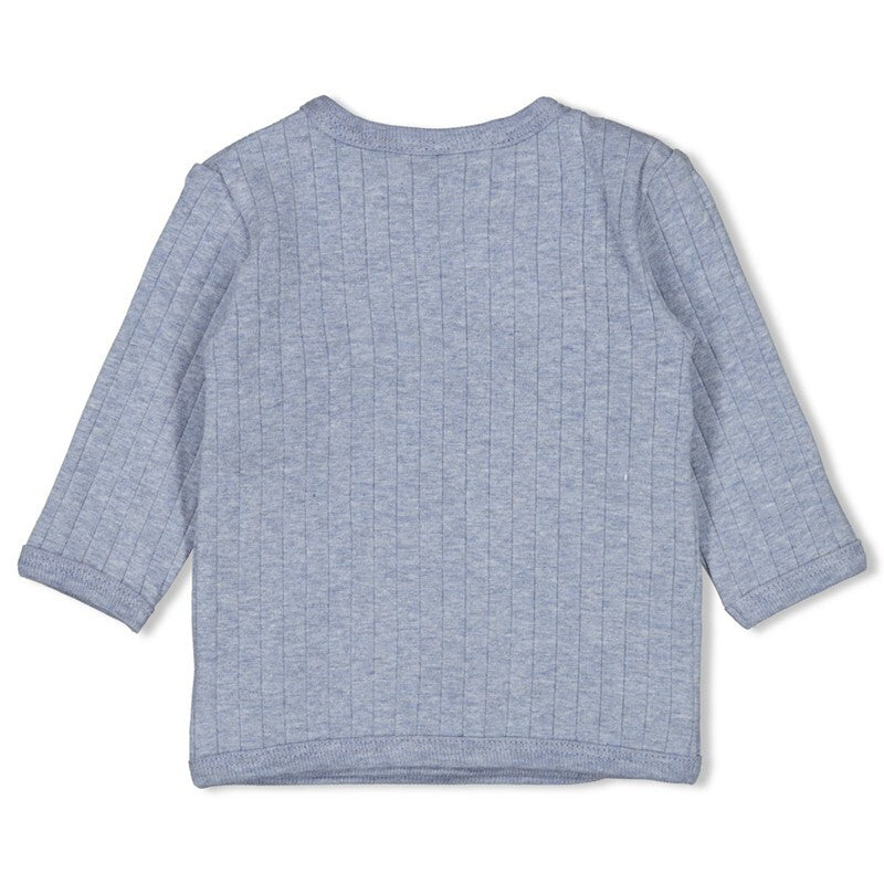 Feetje Overslagshirt rib - Blue Ocean Blauw melange