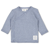 Feetje Overslagshirt rib - Blue Ocean Blauw melange
