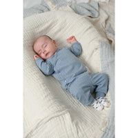 Feetje Overslagshirt rib - Blue Ocean Blauw melange