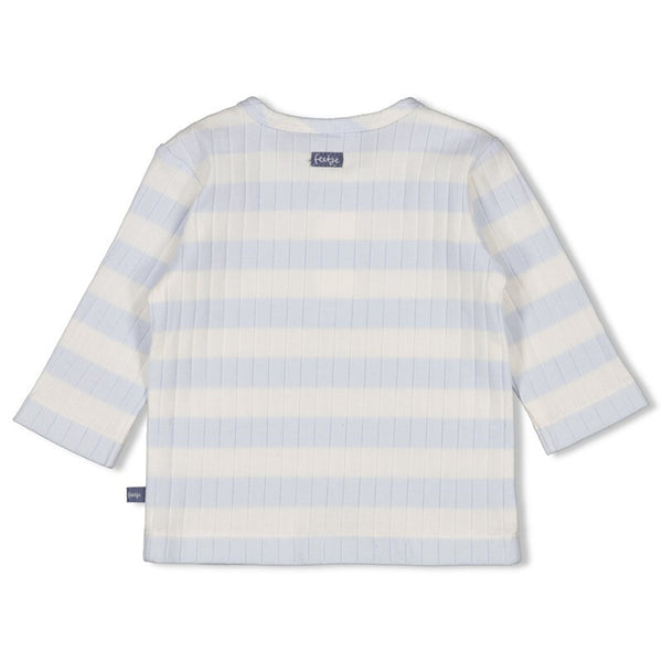 Longsleeve rib met streep - Blue Ocean