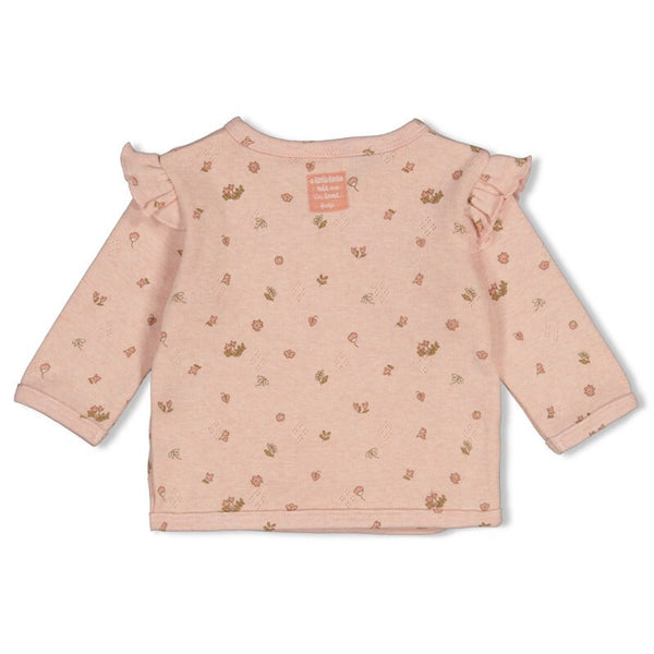 Overslagshirt pointelle rib AOP - Fall in Love