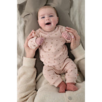 Overslagshirt pointelle rib AOP - Fall in Love