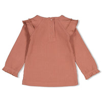 Feetje Longsleeve rib met ruches - Dress to Impress Mauve