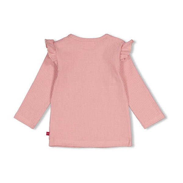 Feetje Longsleeve rib - Moon Flowers L.roze
