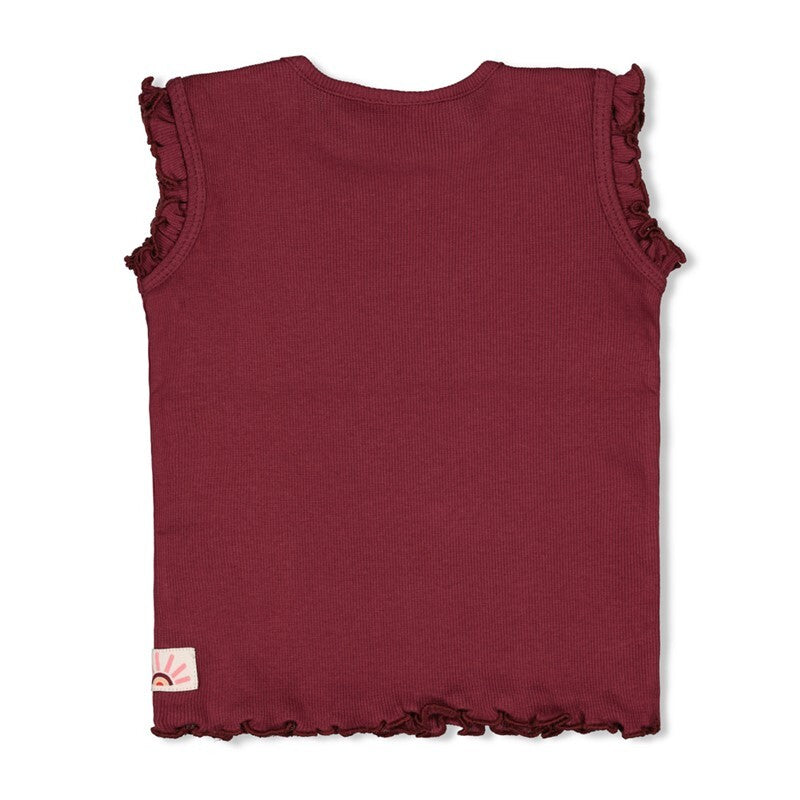Feetje Singlet rib - Salsa Sunset Bordeaux