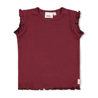 Feetje Singlet rib - Salsa Sunset Bordeaux