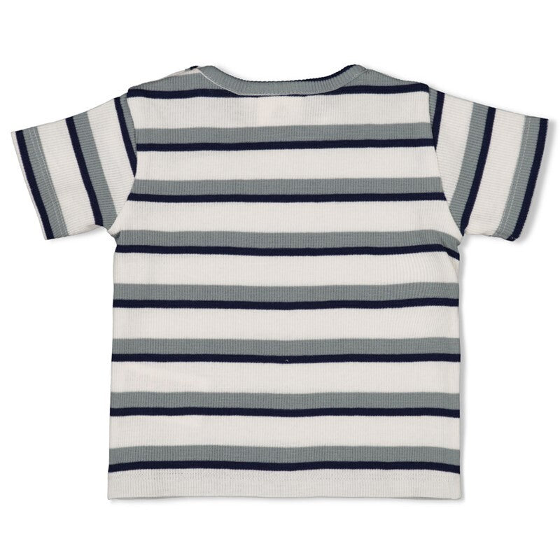 Feetje T-shirt rib met streep - Summer Denims Offwhite