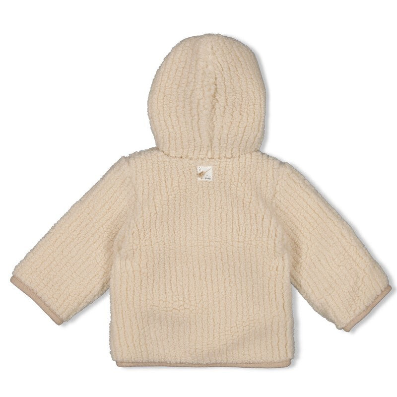 Feetje Bouclé omkeerbaar jasje met capuchon - Narwal Offwhite