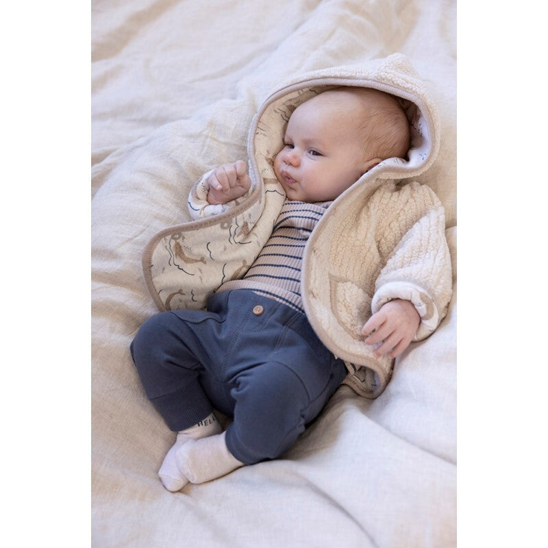 Feetje Bouclé omkeerbaar jasje met capuchon - Narwal Offwhite