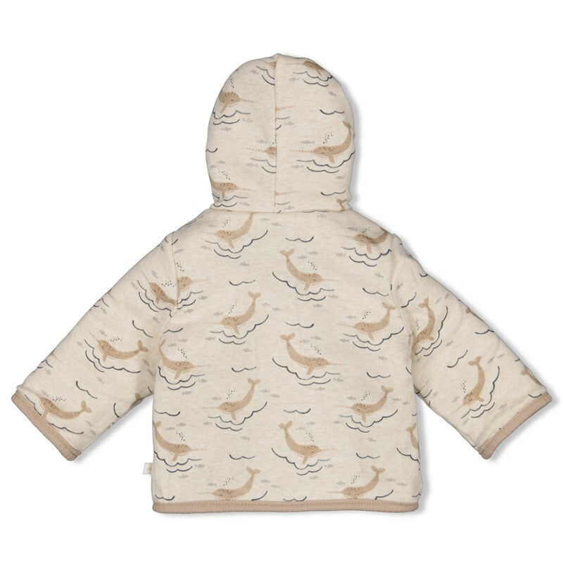 Feetje Bouclé omkeerbaar jasje met capuchon - Narwal Offwhite