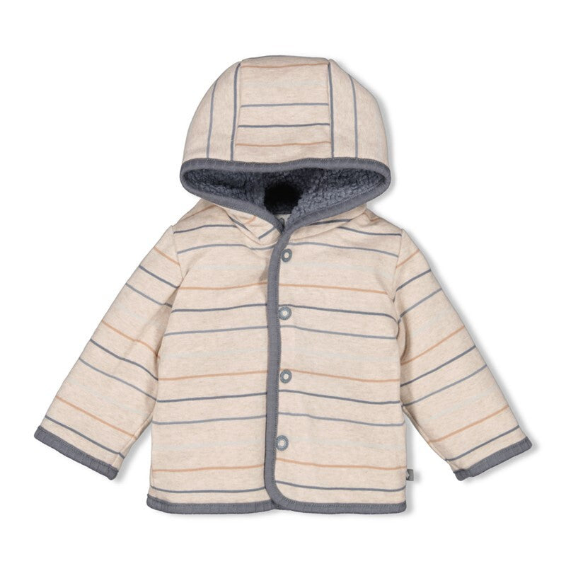 Feetje Bouclé omkeerbaar jasje met capuchon - Howdy Blauw