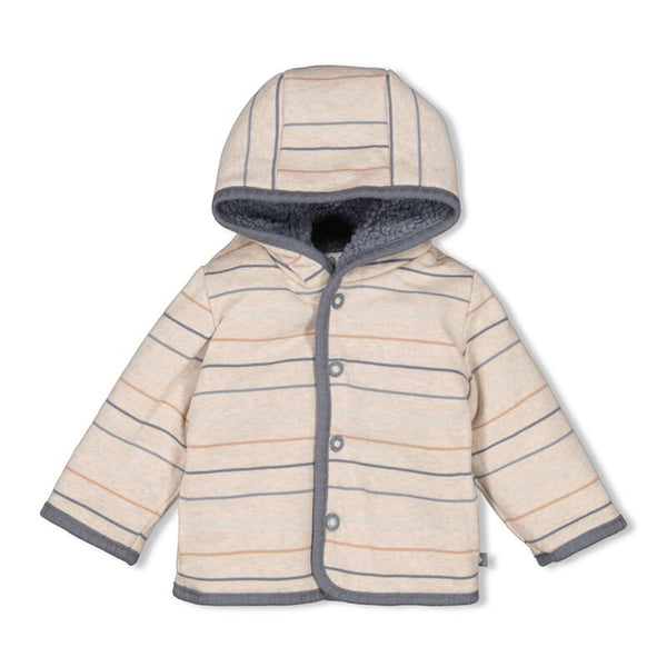 Feetje Bouclé omkeerbaar jasje met capuchon - Howdy Blauw