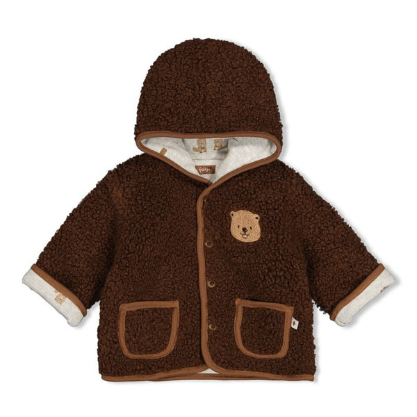 Omkeerbaar teddy jasje met capuchon - Tiny Timber Tales