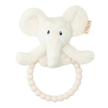 Recycled Elephant  Teething ring with rattle