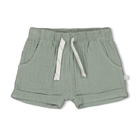 Feetje Short mousseline - Summer Woven Zeegroen