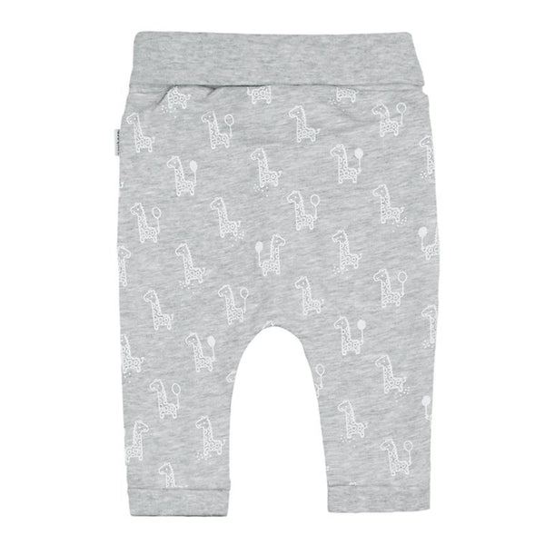 Feetje broek aop - giraffe Grijs melange