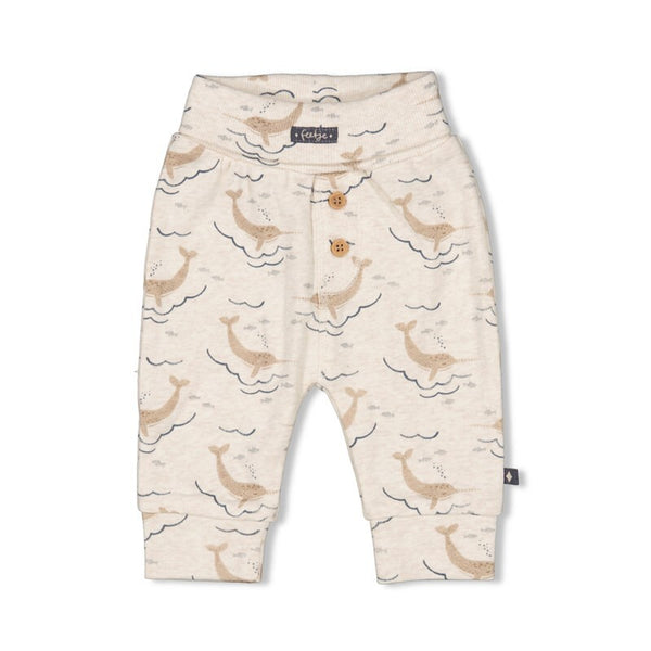 Feetje Broek AOP - Narwal Offwhite melange