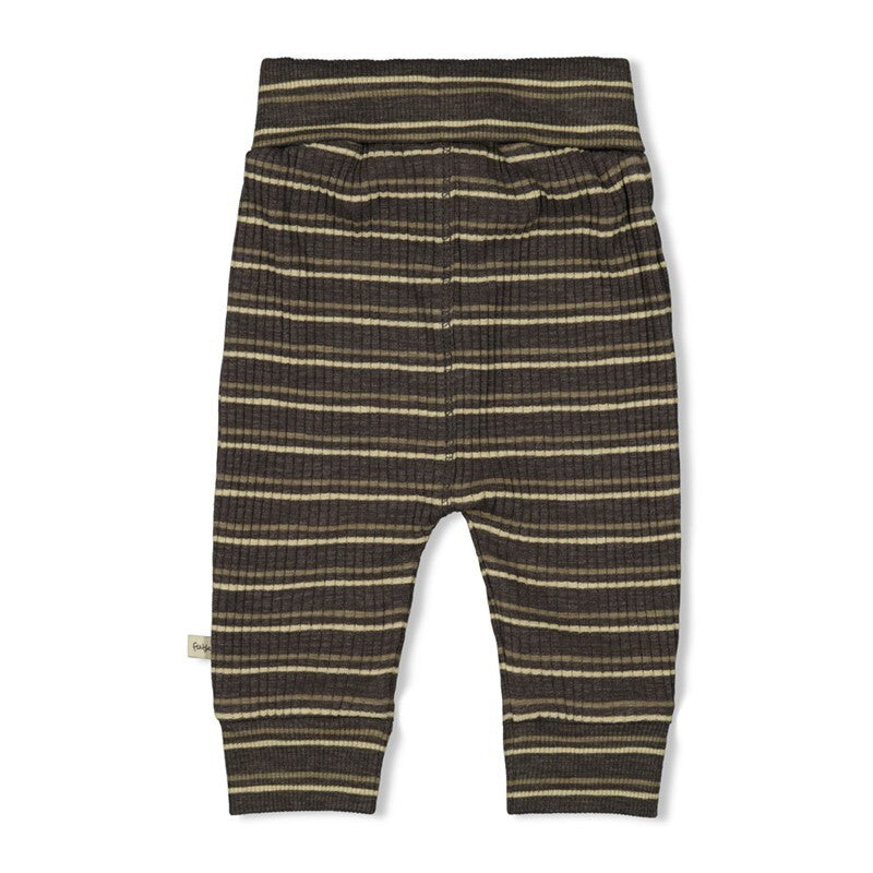 Feetje Broek rib met streep - Rawrsome Antraciet melange