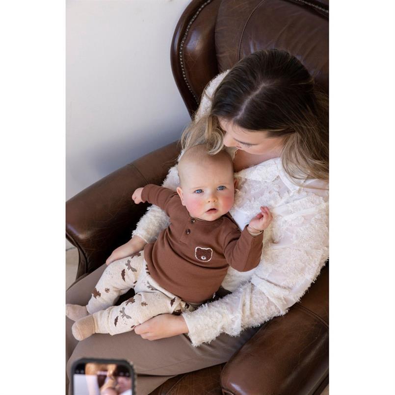 Feetje Broek AOP - Wild World Taupe melange