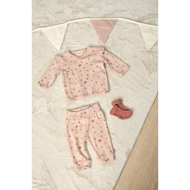 Broek pointelle rib AOP - Fall in Love
