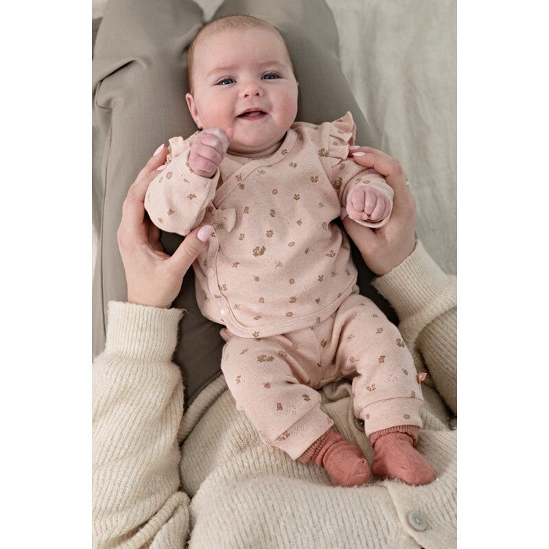 Broek pointelle rib AOP - Fall in Love