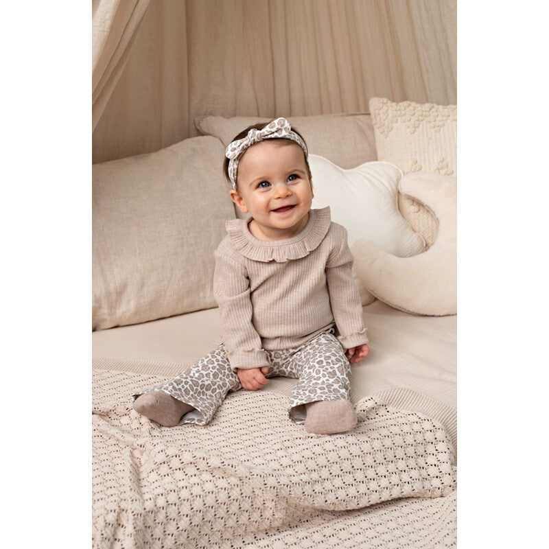 Feetje Flare broek AOP - Dress to Impress Offwhite melange