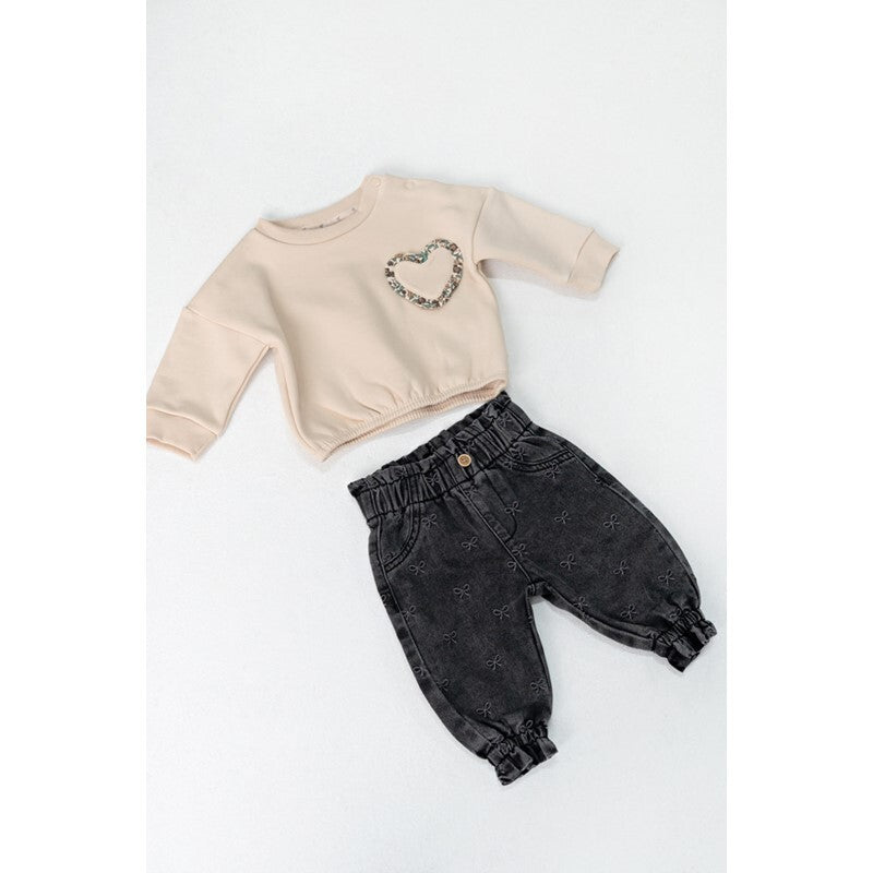 Feetje Broek denim met borduurdsels - Winter Denims Antraciet