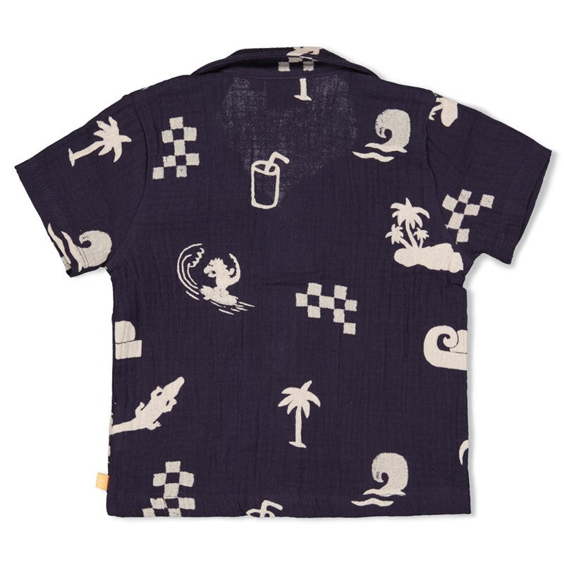 Feetje Blouse mousseline AOP - Lagoon Legends Indigo