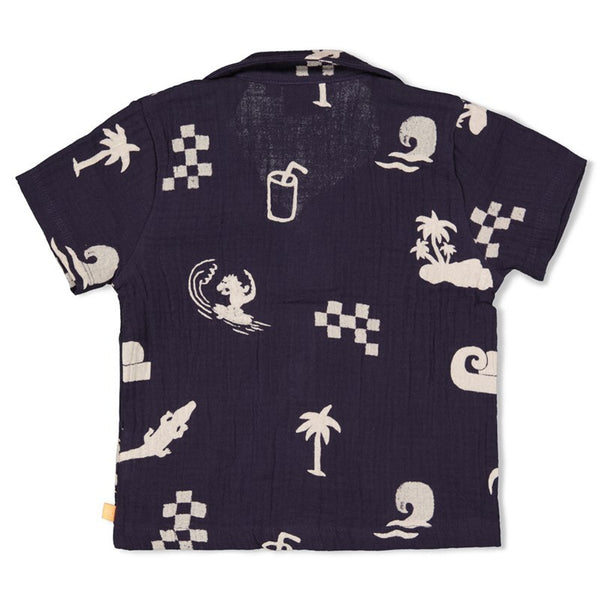 Feetje Blouse mousseline AOP - Lagoon Legends Indigo