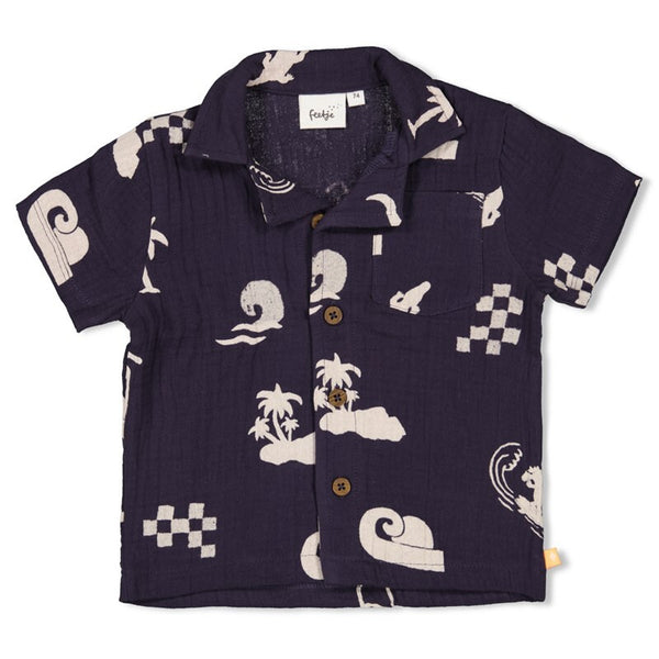 Feetje Blouse mousseline AOP - Lagoon Legends Indigo