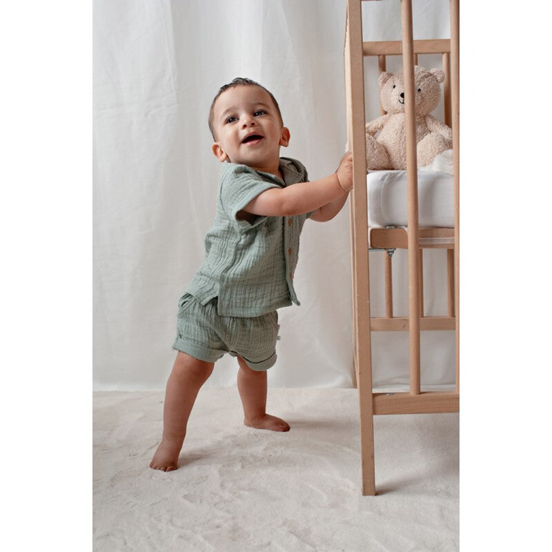 Feetje Blouse mousseline - Summer Woven Zeegroen