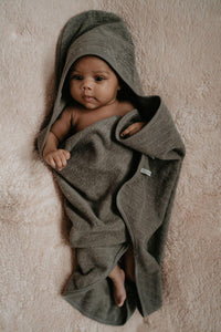 Snoozebaby bathcape GOTS Storm grey