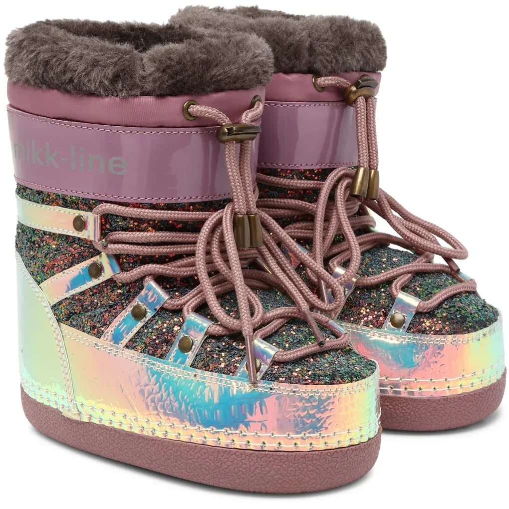 Mikk-Line Snow Boot Glitter Rose brown