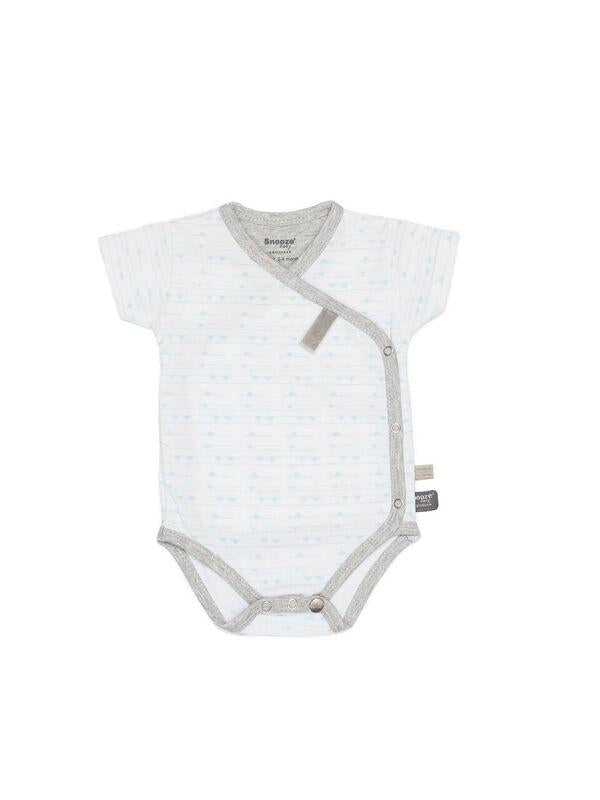Snoozebaby romper ss flags Fading blue