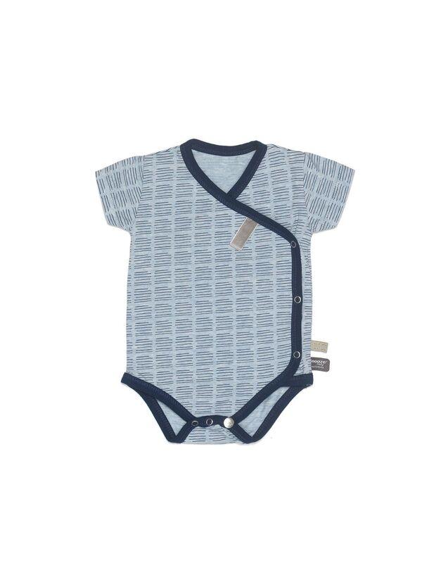 Snoozebaby romper ss hand stripe Indigo blue